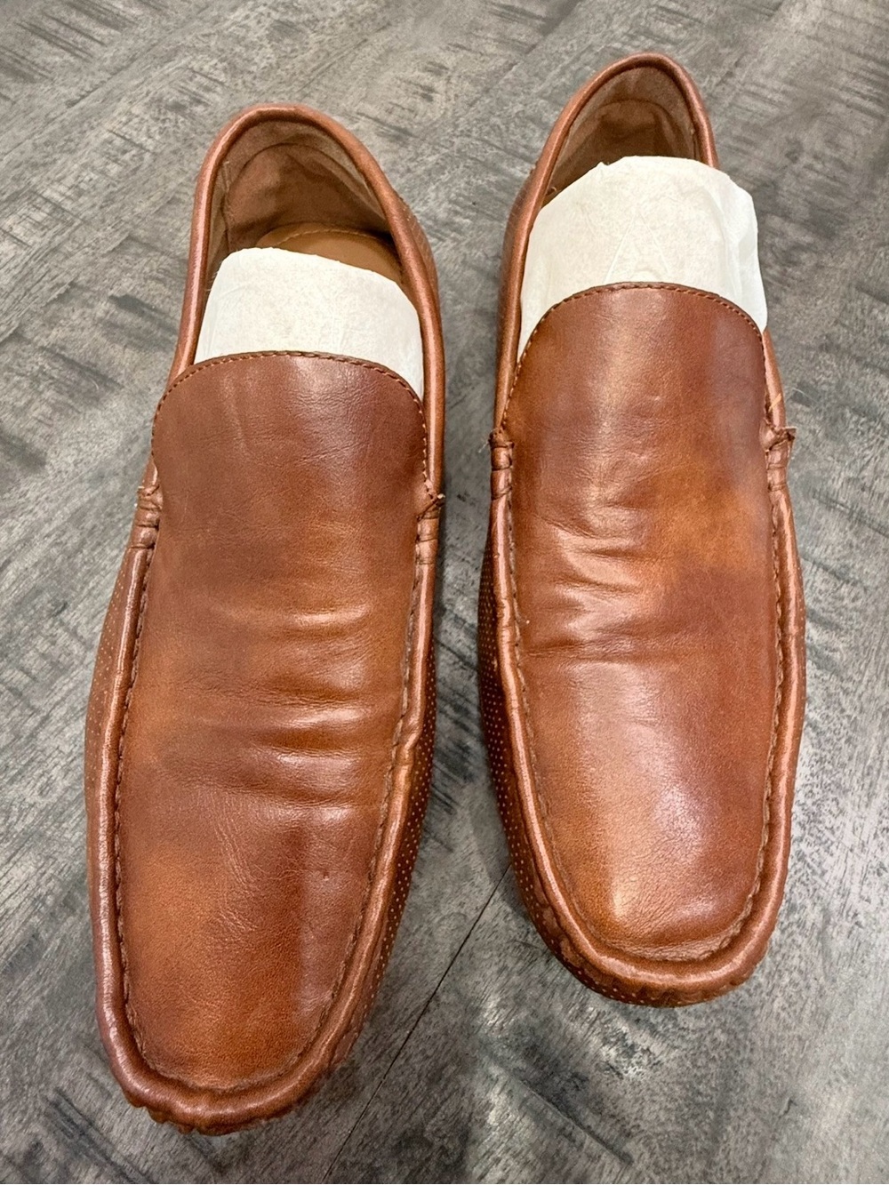 Aldo Cognac Leather Slip-On Drivers